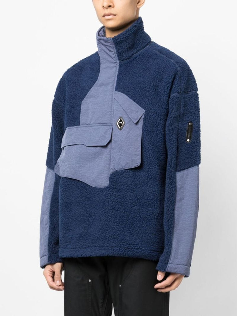 Blue Axis Panelled Fleece Sweatshirt