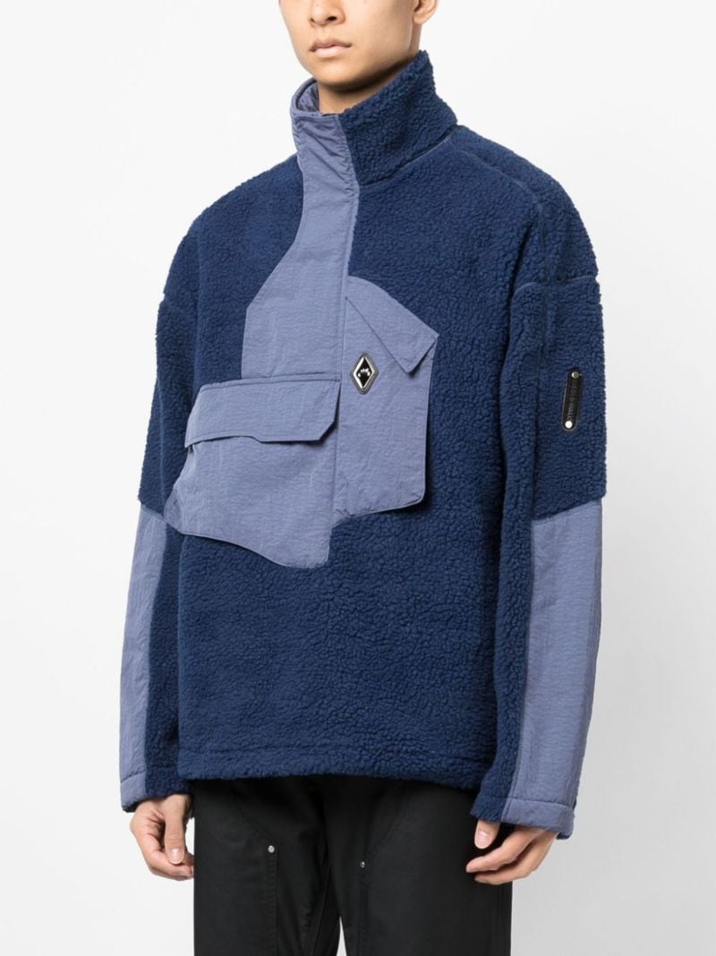 Blue Axis Panelled Fleece Sweatshirt