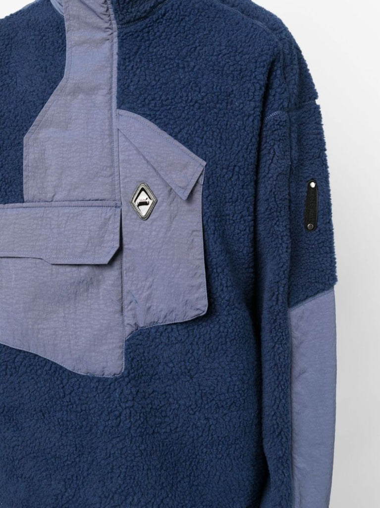 Blue Axis Panelled Fleece Sweatshirt