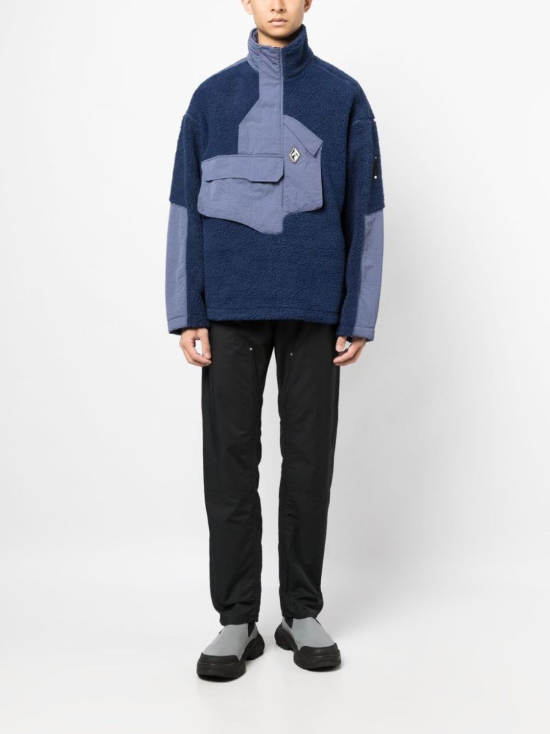 Blue Axis Panelled Fleece Sweatshirt