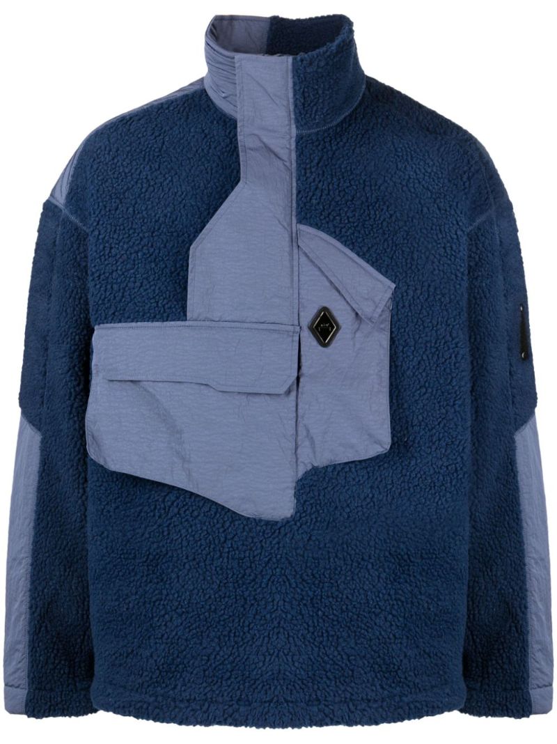 Blue Axis Panelled Fleece Sweatshirt
