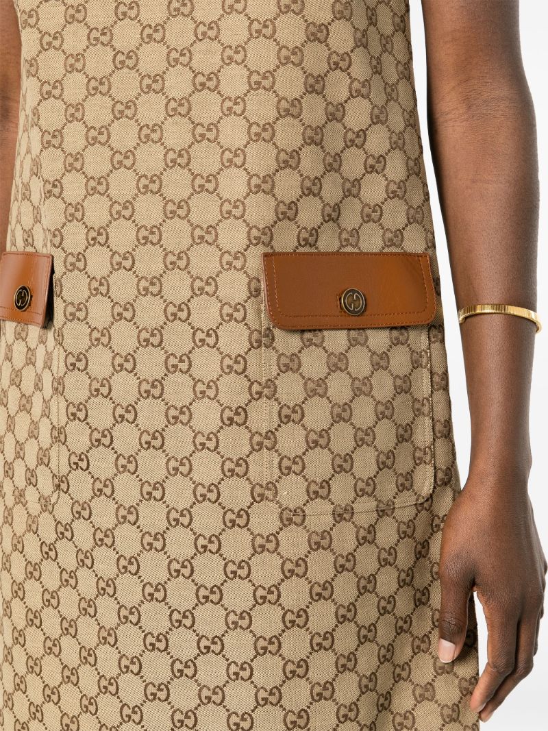 Neutral Gg Canvas Mini Dress