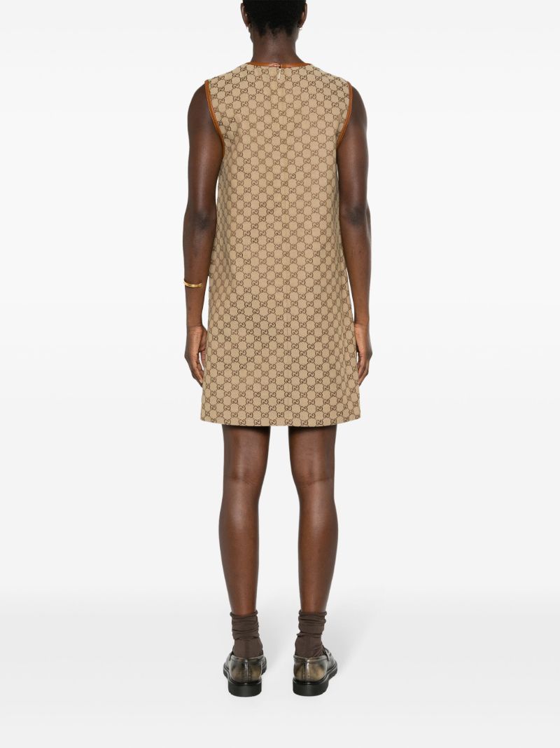 Neutral Gg Canvas Mini Dress