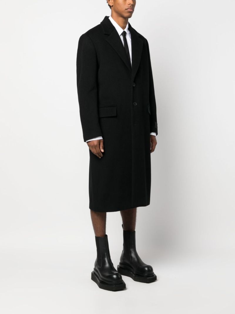 Black Single-breasted Wool Coat