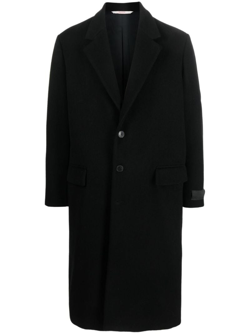 Black Single-breasted Wool Coat