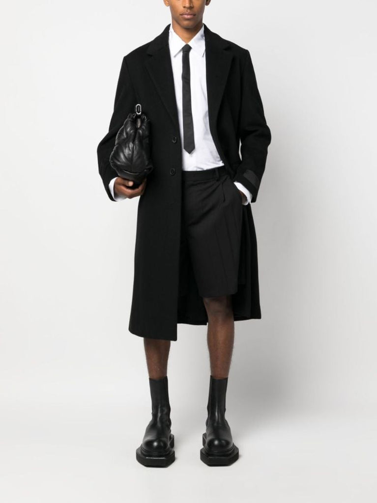 Black Single-breasted Wool Coat