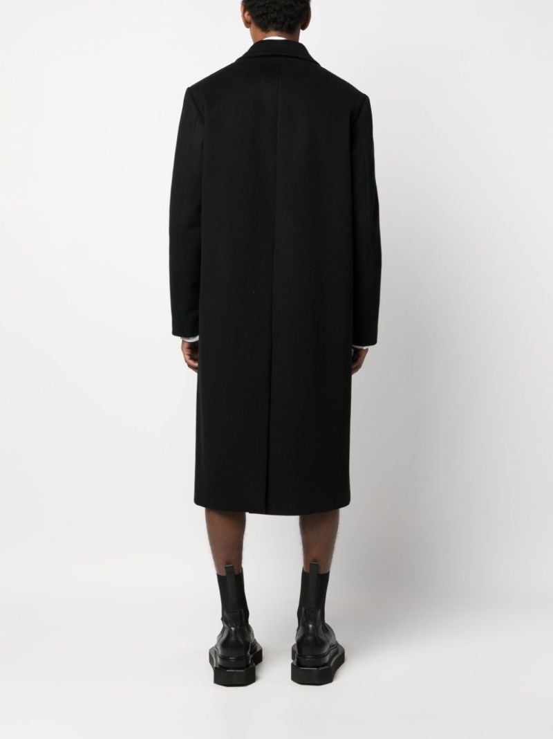 Black Single-breasted Wool Coat