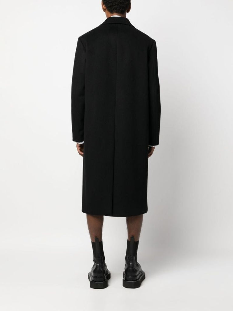Black Single-breasted Wool Coat