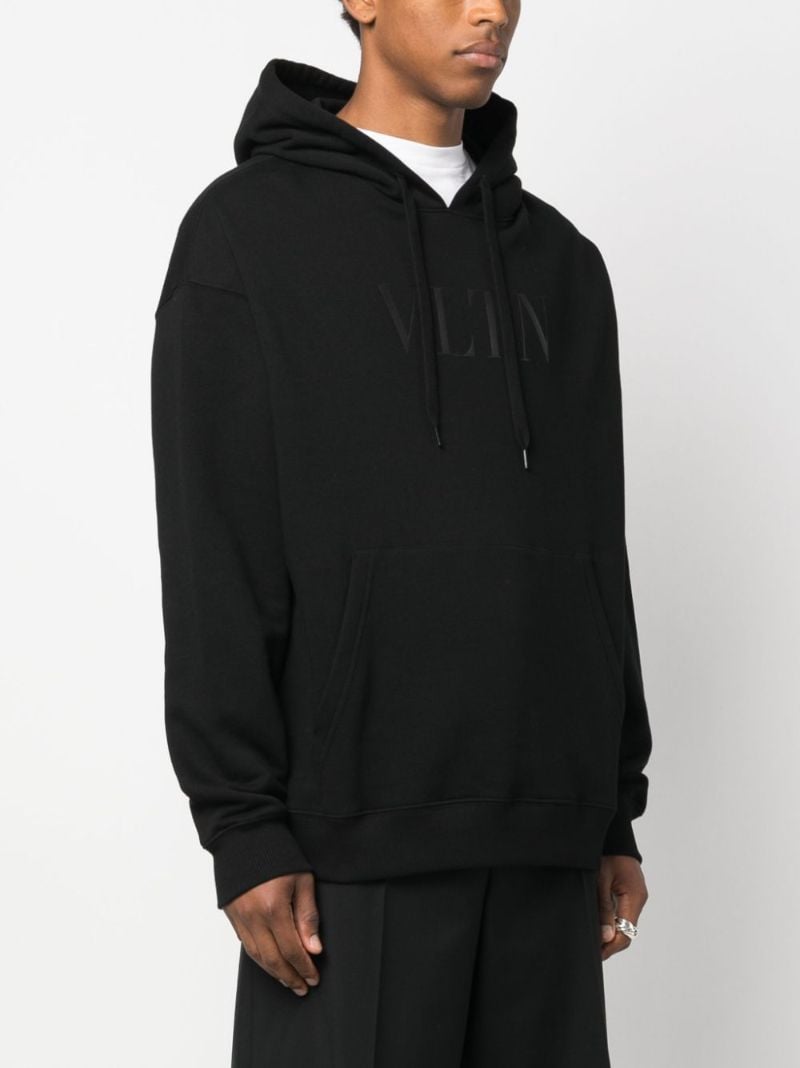 Black Vltn Logo-print Hoodie