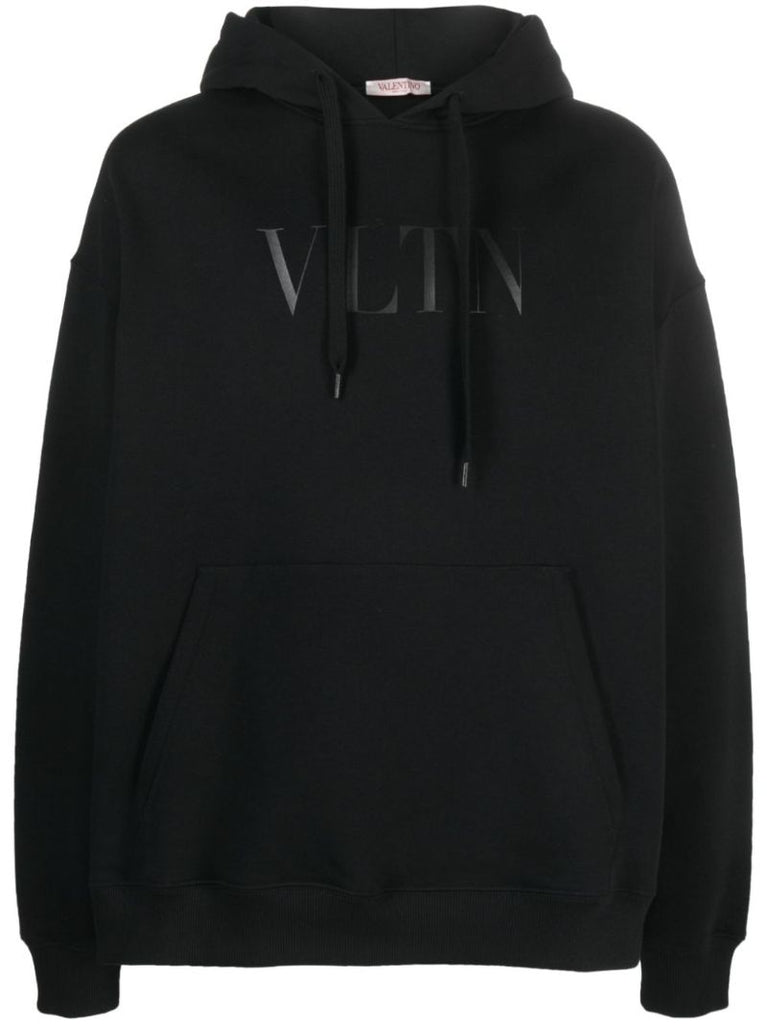 Black Vltn Logo-print Hoodie