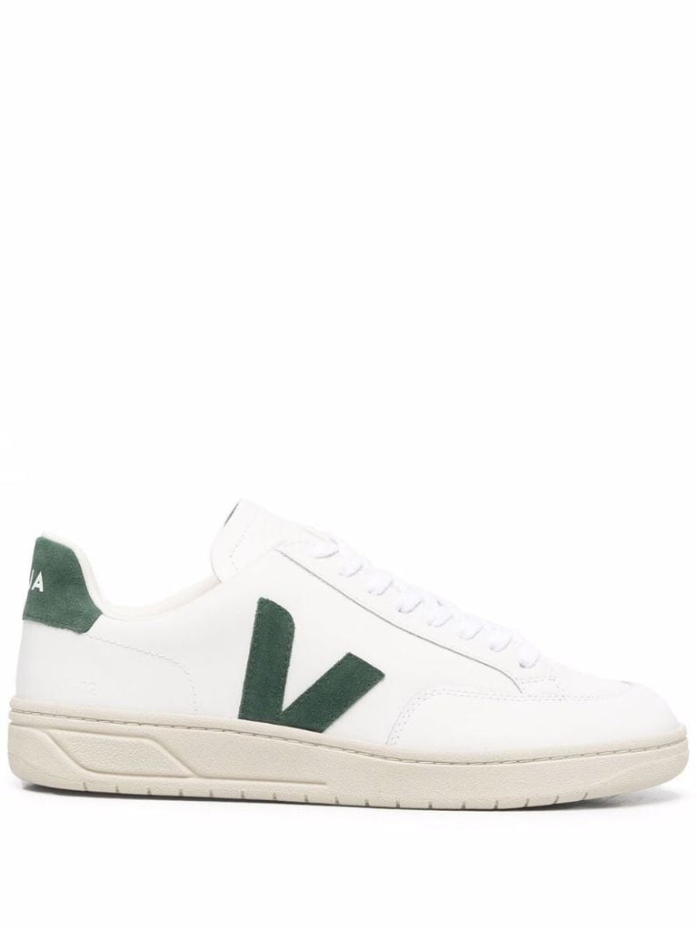 White V-12 Low Top Leather Sneakers