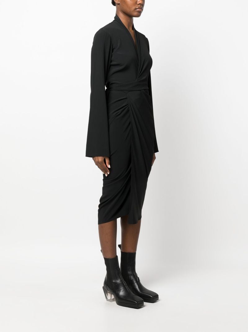 Black Abito Draped Jersey Wrap Dress