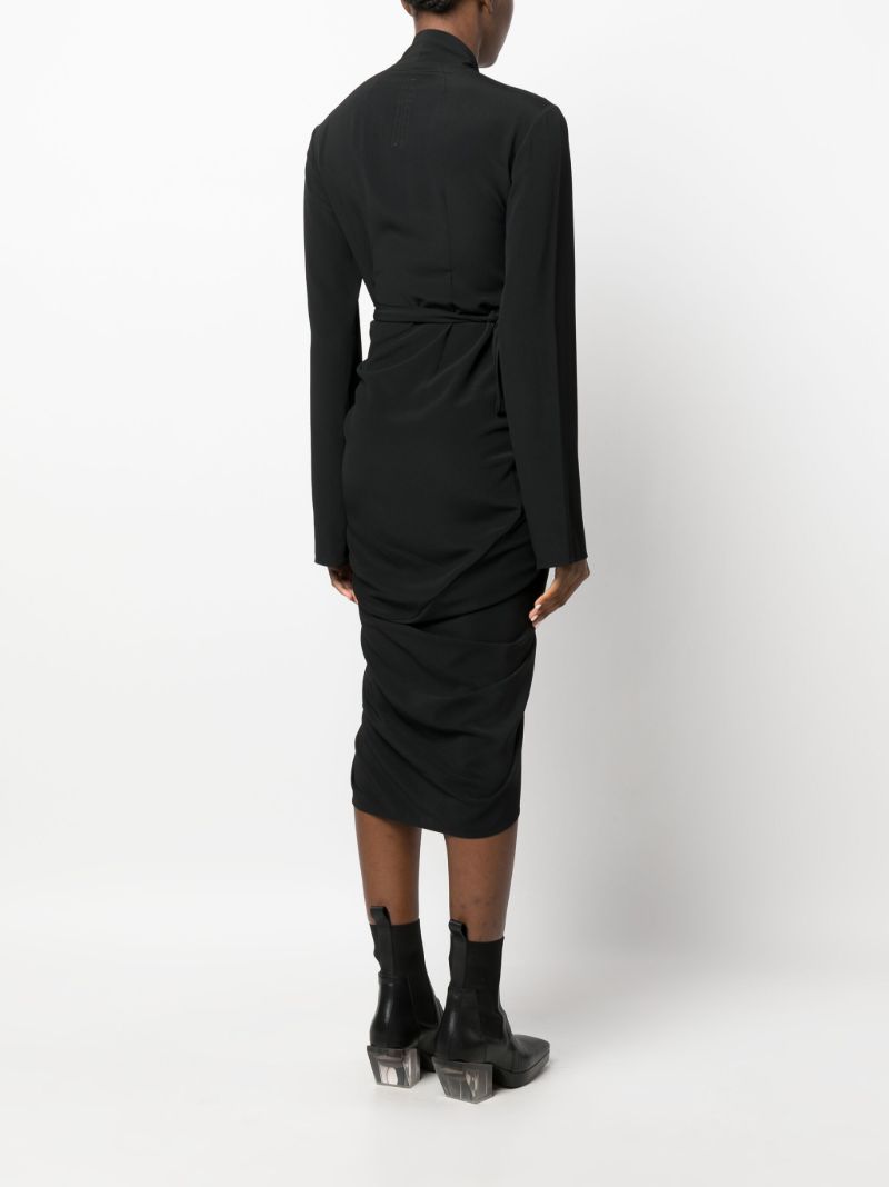 Black Abito Draped Jersey Wrap Dress