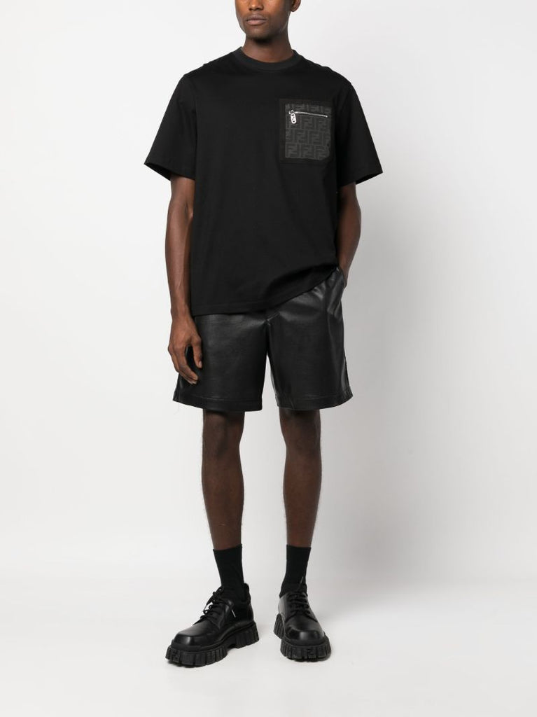 Black Ff-monogram Pocket Cotton T-shirt
