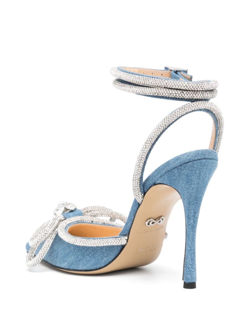 Blue 115 Double Bow Denim Pumps