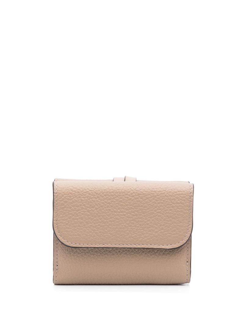 Neutral Alphabet Leather Tri-fold Wallet