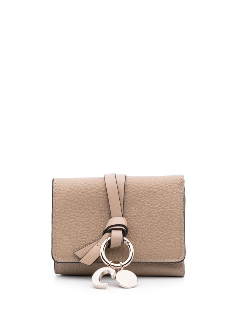 Neutral Alphabet Leather Tri-fold Wallet