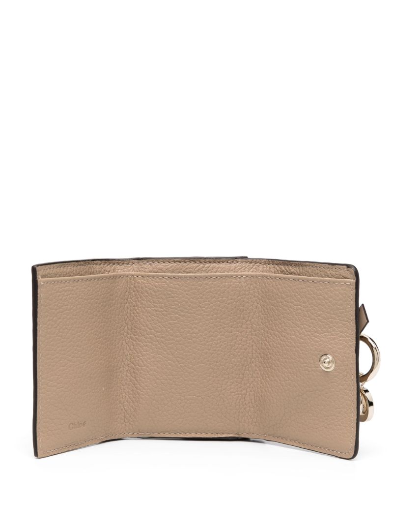 Neutral Alphabet Leather Tri-fold Wallet