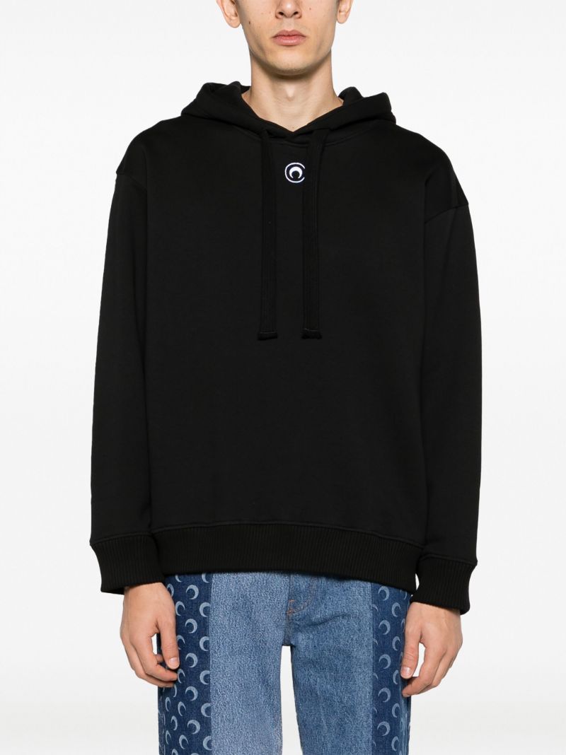 Black Rose-print Organic Cotton Hoodie