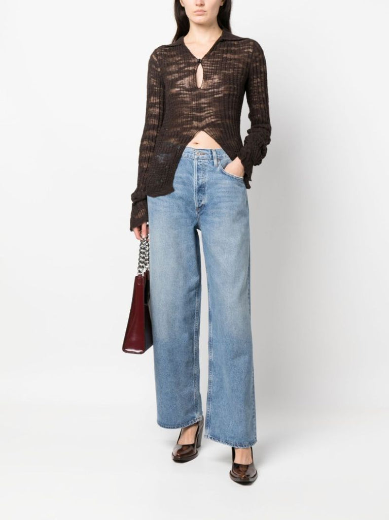 Blue Low Slung Baggy Jeans
