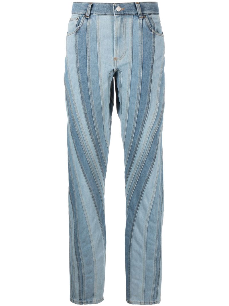 Blue Spiral Straight-leg Jeans