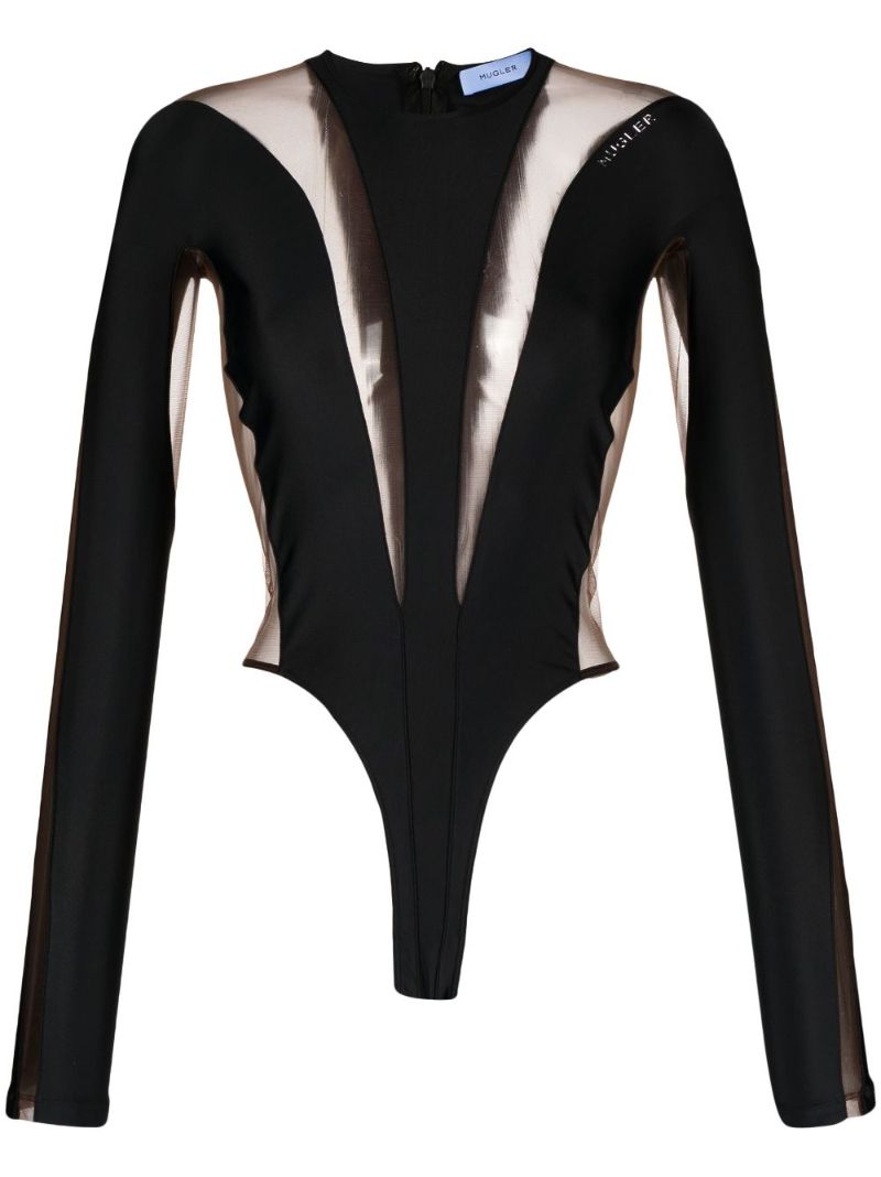 White Illusion Sheer Panelled Bodysuit