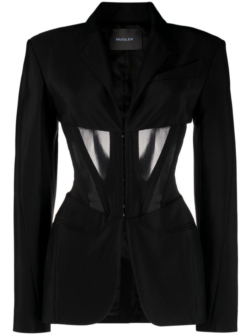 Black Iconic Sheer Panelled Blazer