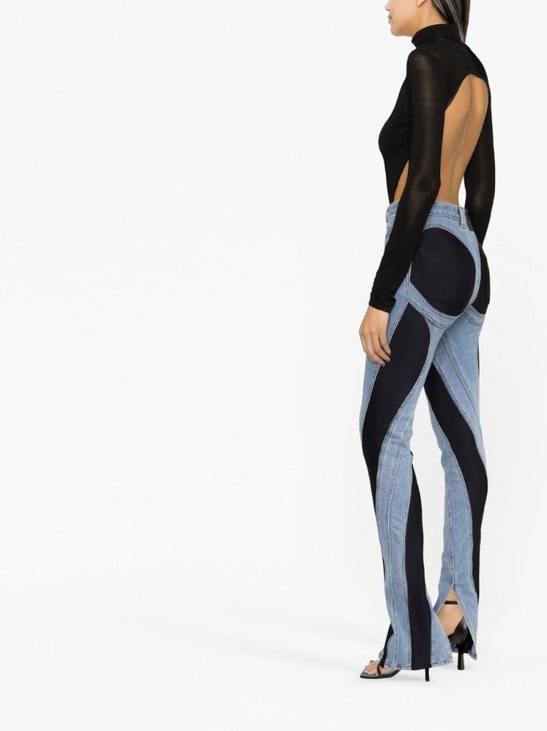 Blue Two-tone Skinny Jeans