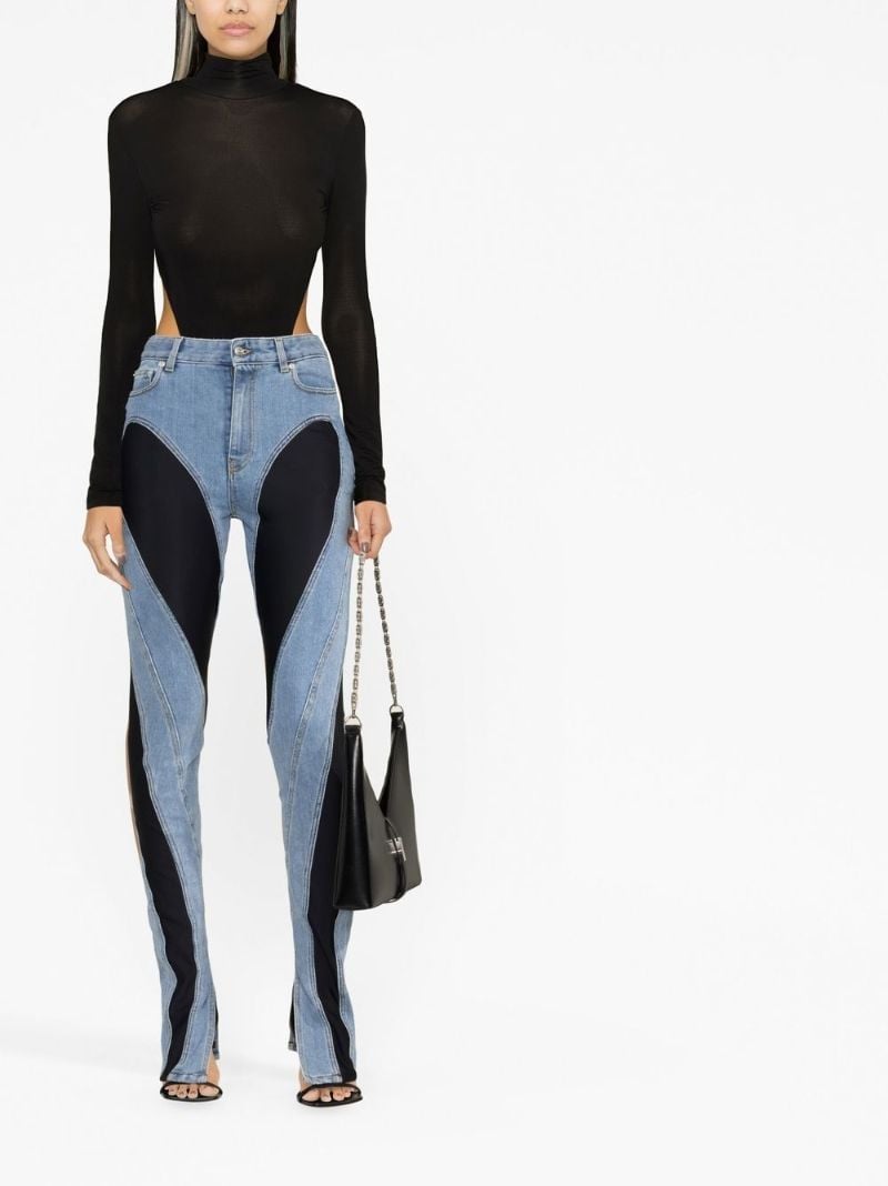 Blue Two-tone Skinny Jeans