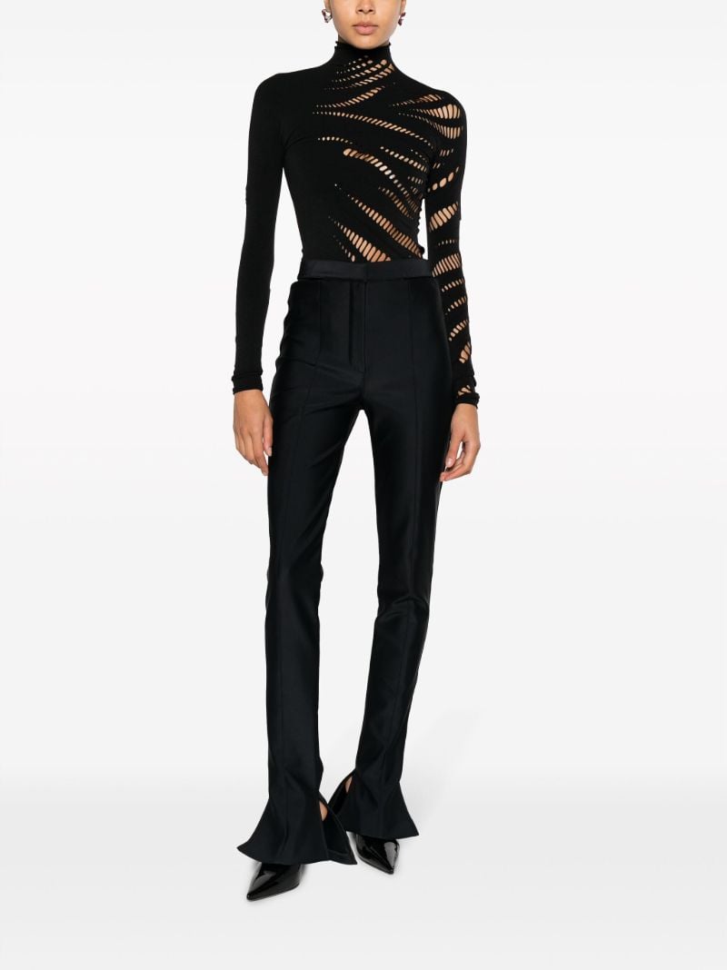 Black Cut-out Long-sleeve Top
