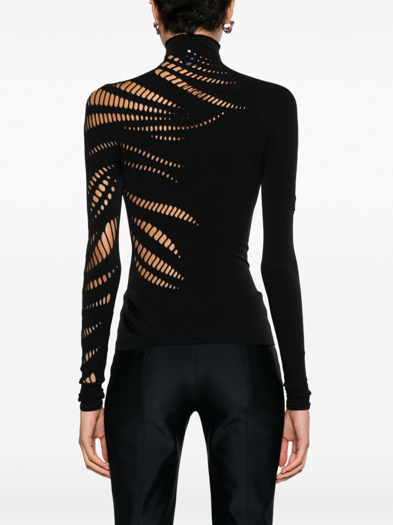 Black Cut-out Long-sleeve Top