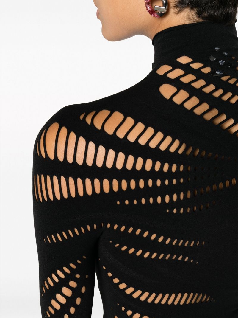 Black Cut-out Long-sleeve Top