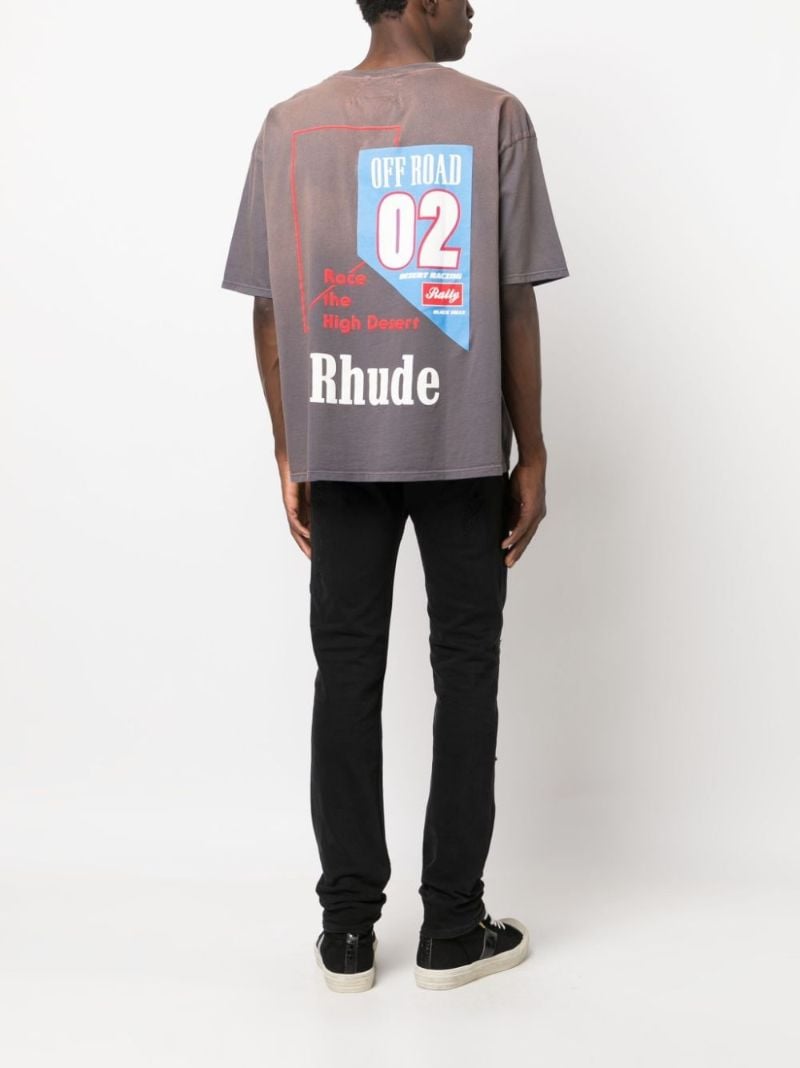 Grey Off-road-print Cotton T-shirt