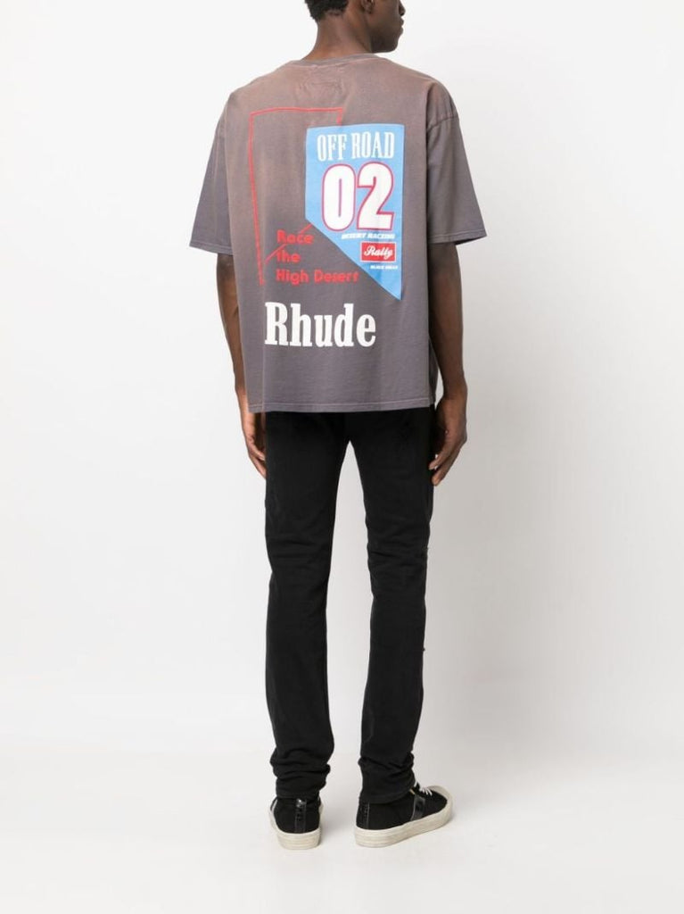 Grey Off-road-print Cotton T-shirt