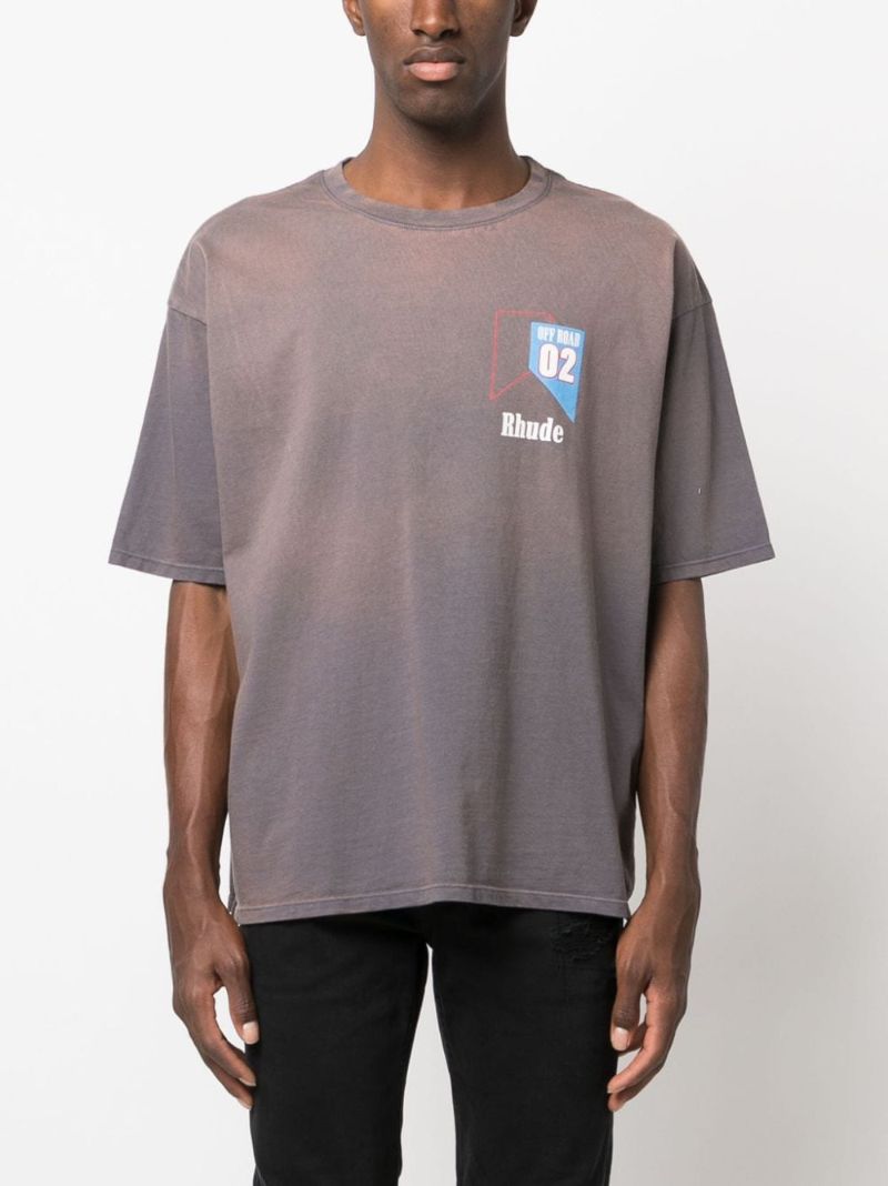 Grey Off-road-print Cotton T-shirt