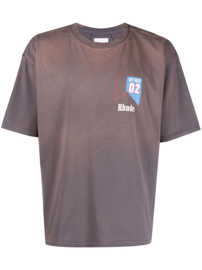 Grey Off-road-print Cotton T-shirt