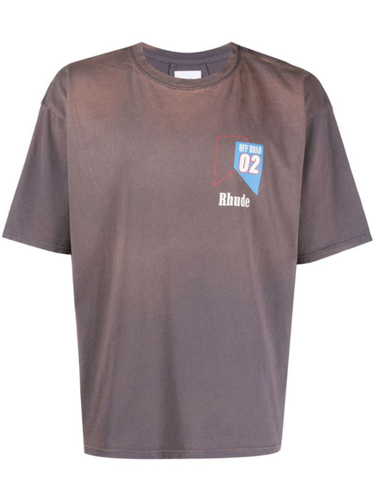 Grey Off-road-print Cotton T-shirt