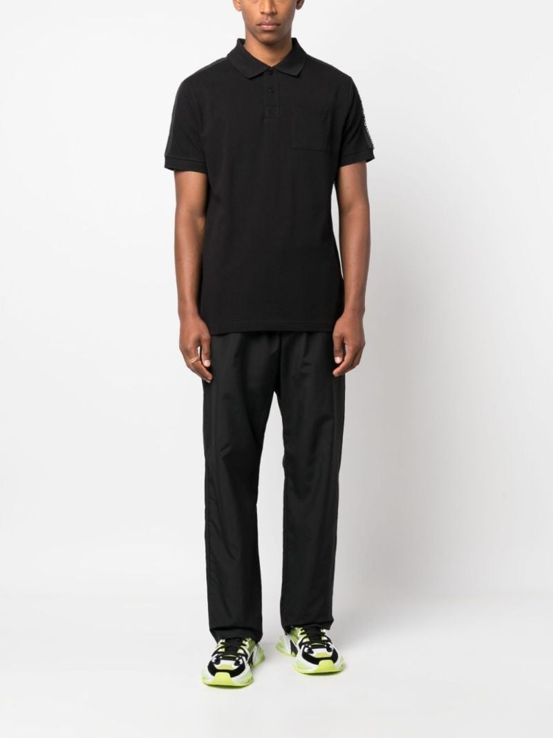 Black Logo-tape Cotton Polo Shirt
