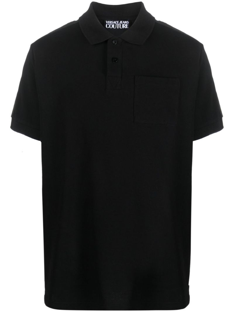 Black Logo-tape Cotton Polo Shirt