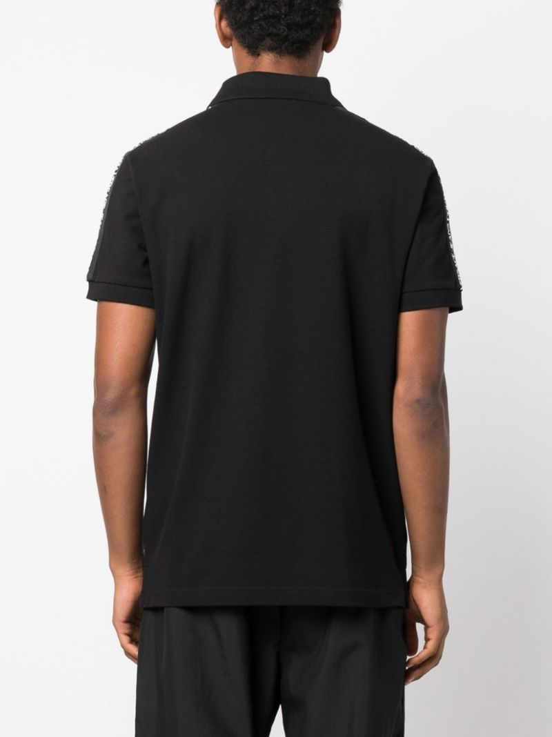 Black Logo-tape Cotton Polo Shirt