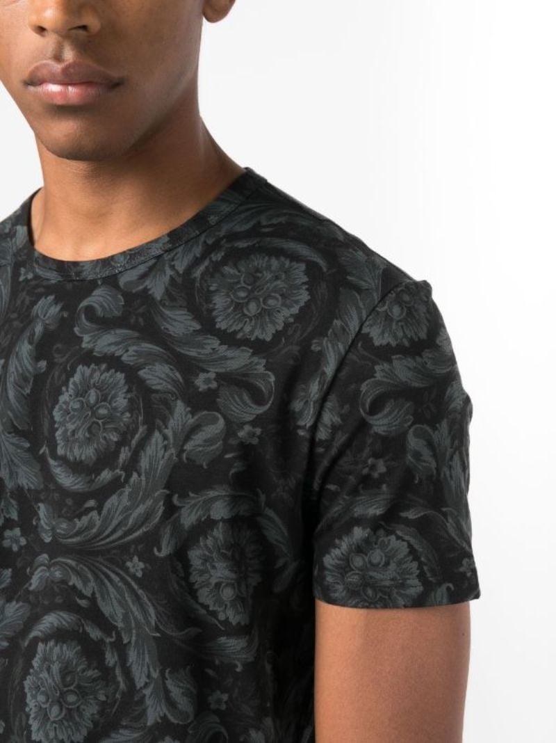 Black Barocco-print T-shirt