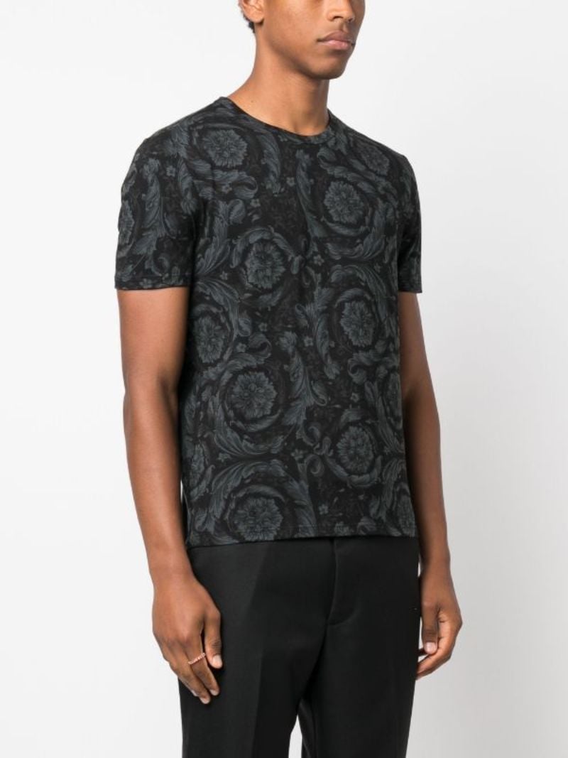 Black Barocco-print T-shirt