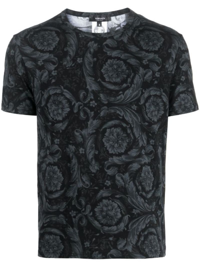 Black Barocco-print T-shirt