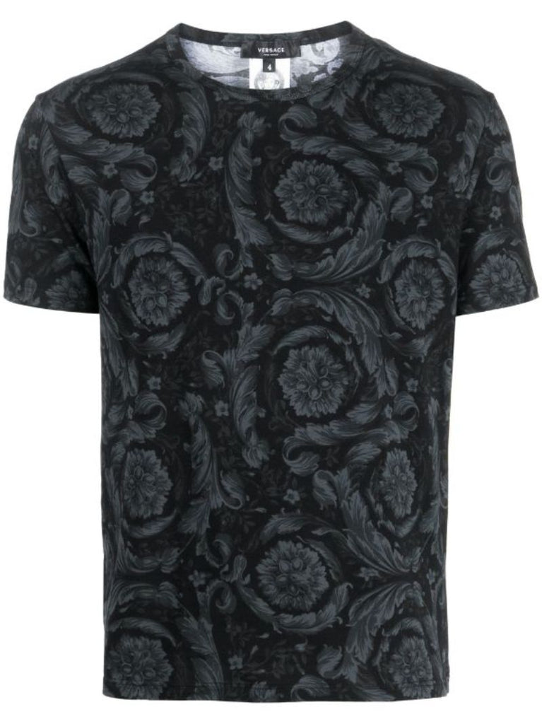 Black Barocco-print T-shirt