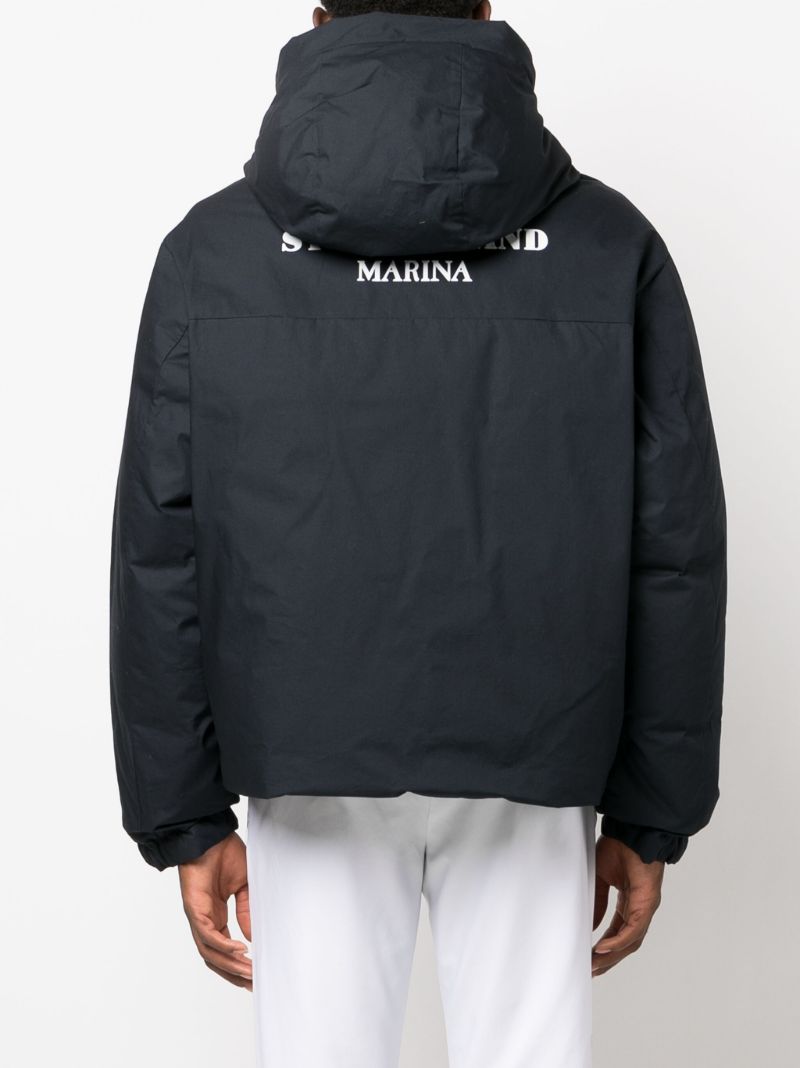 Blue Marina Hooded Cotton Jacket