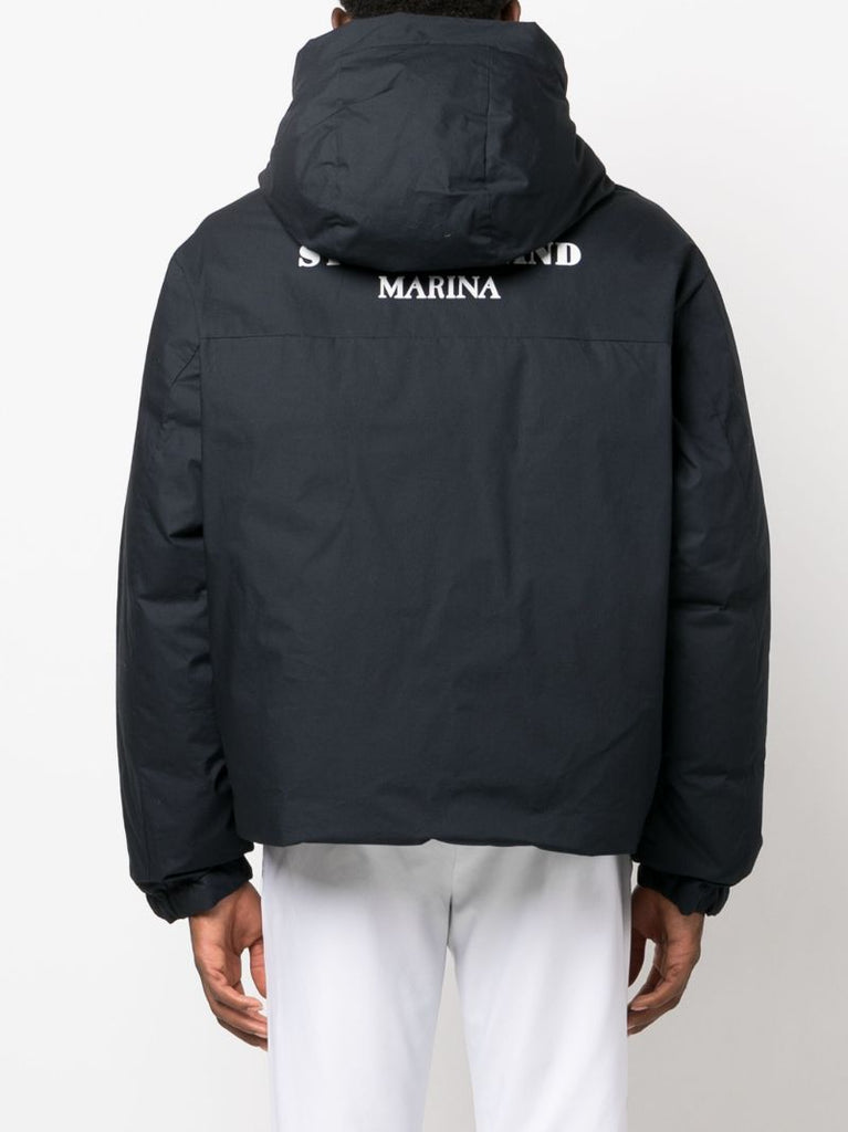 Blue Marina Hooded Cotton Jacket