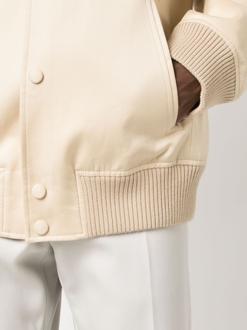 Neutral Satin Bomber Jacket