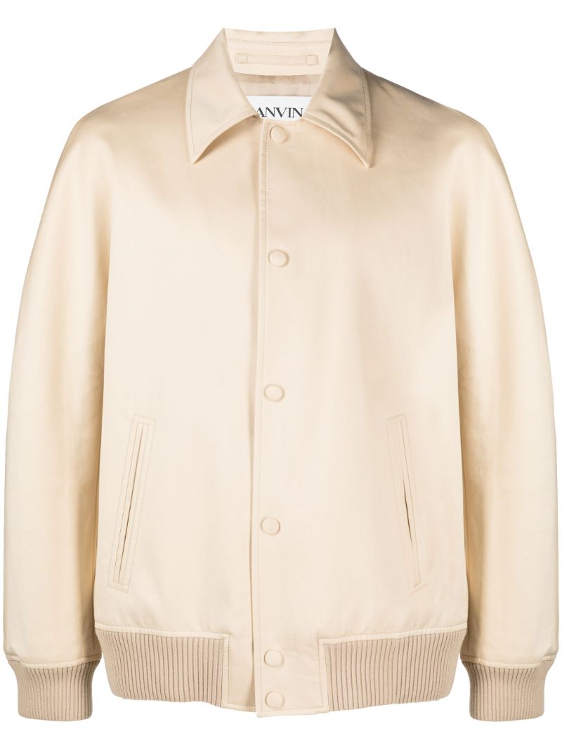 Neutral Satin Bomber Jacket
