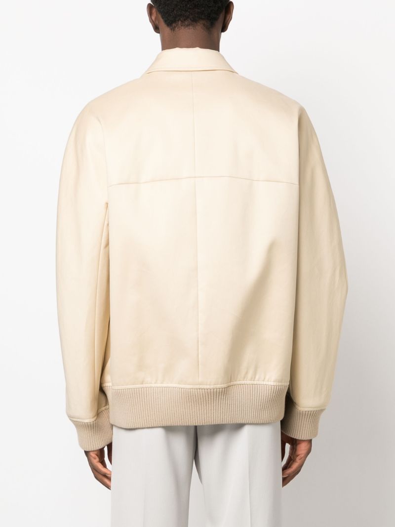 Neutral Satin Bomber Jacket