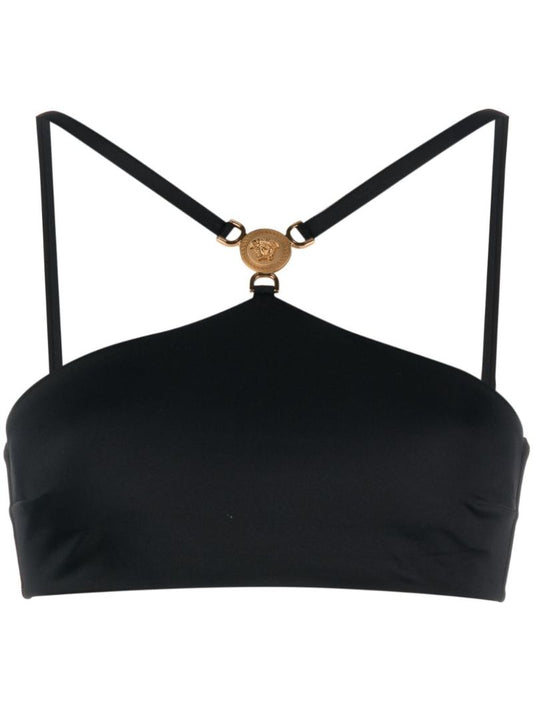 Black Medusa Head Halterneck Bikini Top